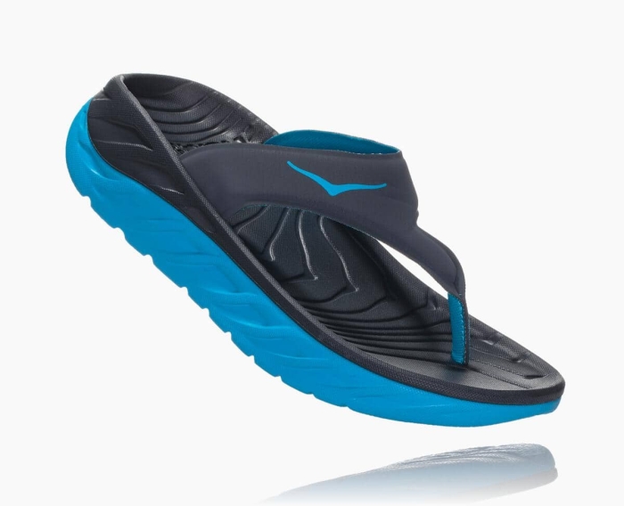 Hoka Flip Flops Salg - HOKA ONE ONE ORA Recovery Flip Dame Marineblå [NO-05RBWU]